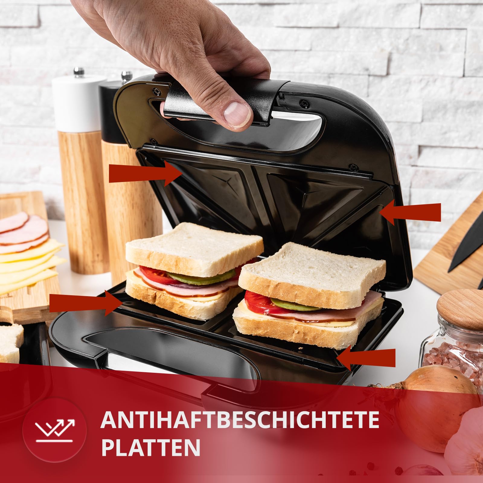 MPM MOP-19M tostiera sandwich 2 posti 750W inox
