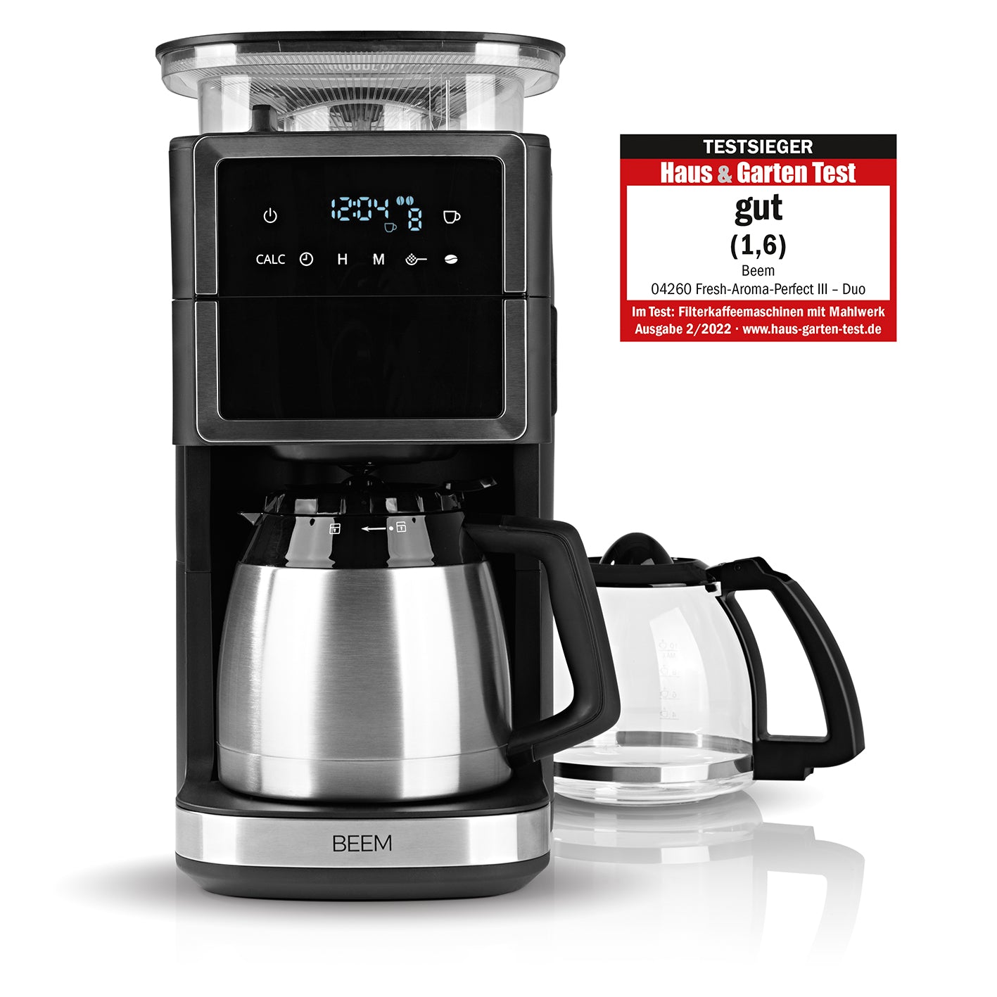 Beem Fresh-Aroma-Perfect III Duo macchina caffè filtro con macinino 1,25 L