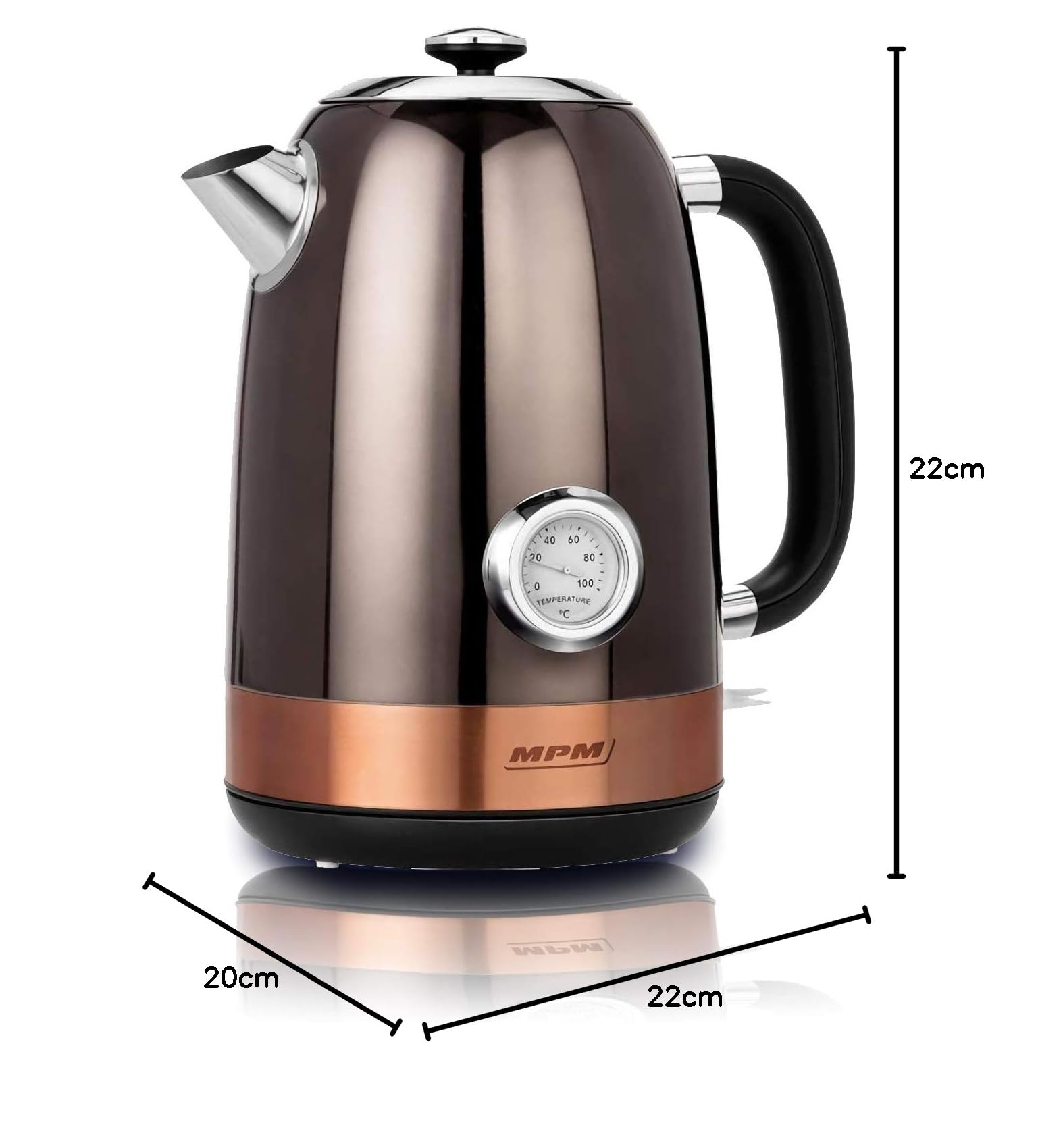 MPM MCZ-87 bollitore vintage 1,7 L rame inox 2150 W