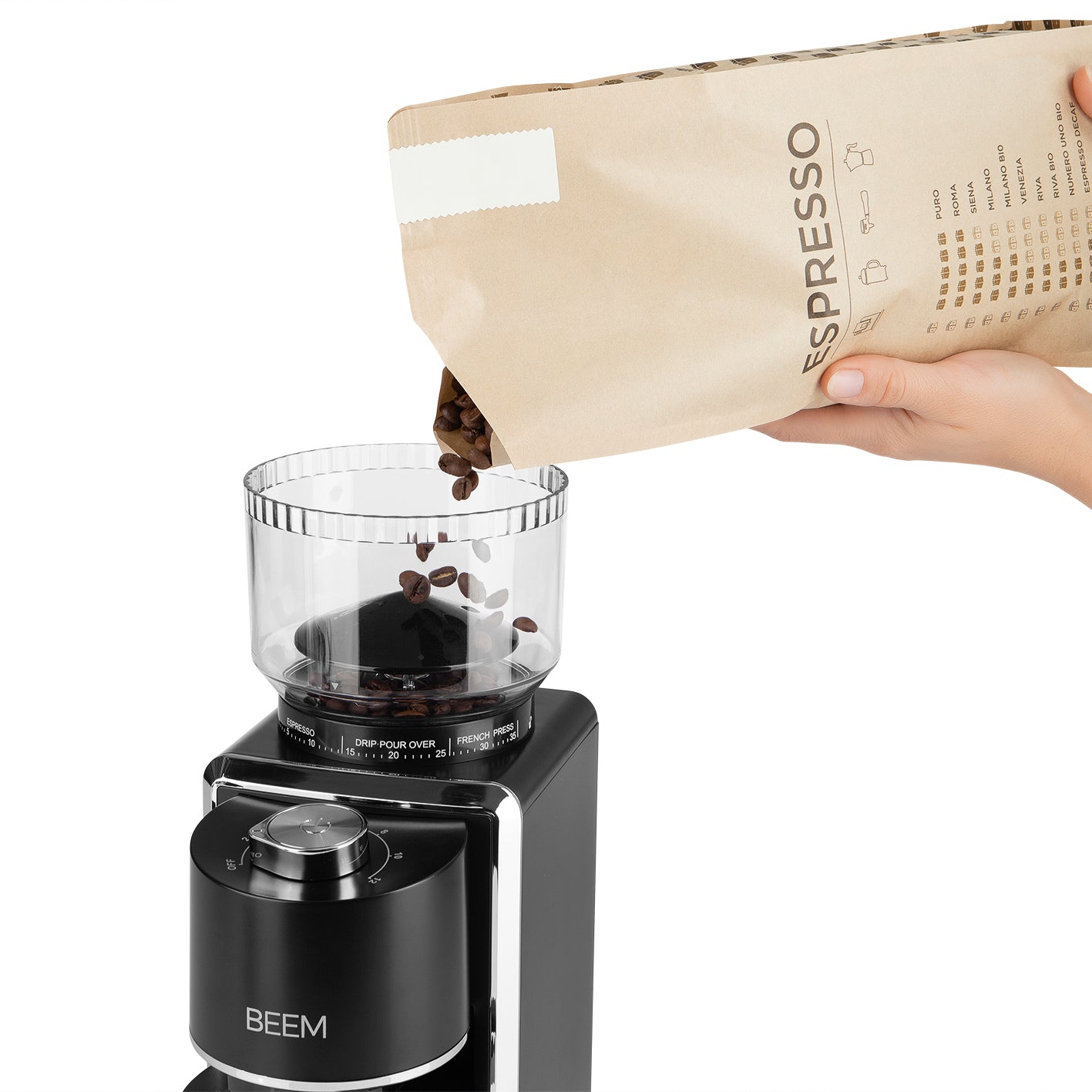Beem Grind-Perfect Macinacaffè Elettrico 250 g Acciaio