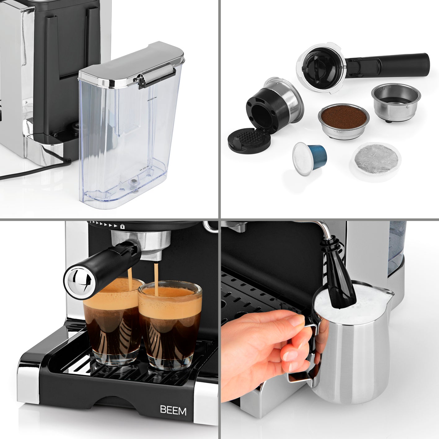 Beem Espresso-Perfect macchina espresso 20 bar 1,25 L