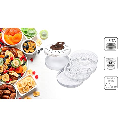 MPM MSG-17 Essiccatore 4 Vassoi 250W Bianco Funghi