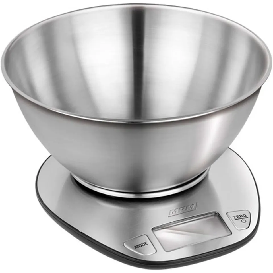 MPM MWK-05M Bilancia Cucina 5Kg Ciotola Inox Tara