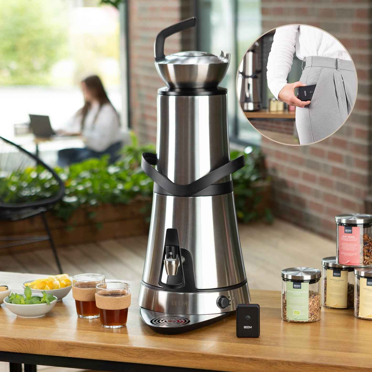 Beem Amira samovar 10 L con dispenser e teiera 1,2 L