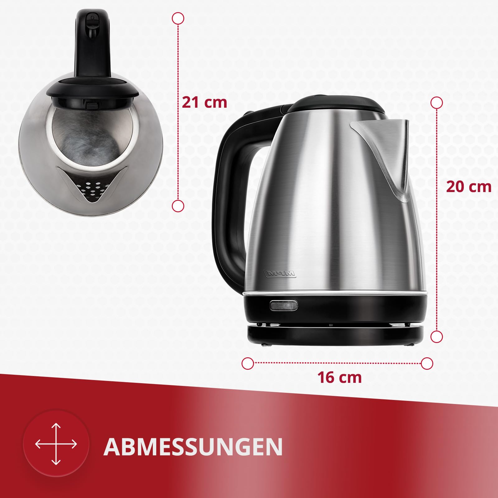 MPM MCZ-84M bollitore elettrico 1 L inox 1600W