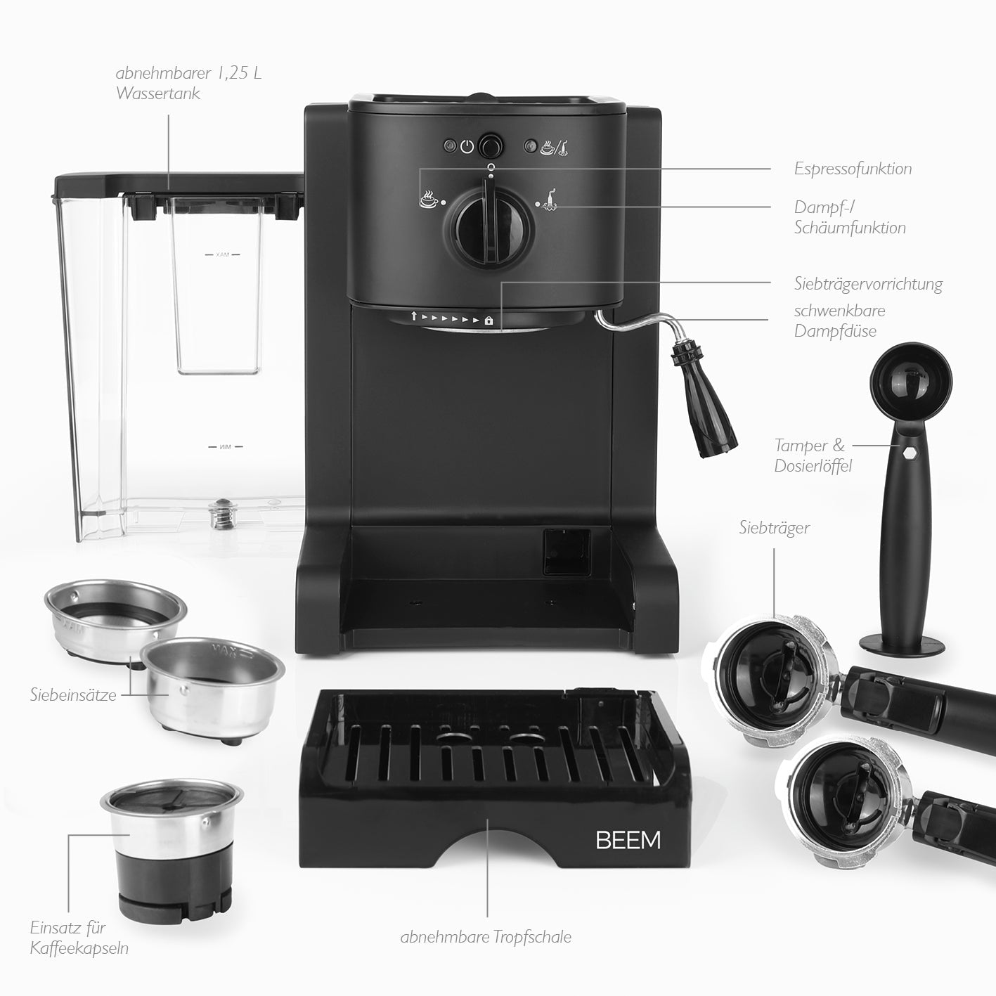 Beem Espresso-Perfect macchina espresso 20 bar con vapore