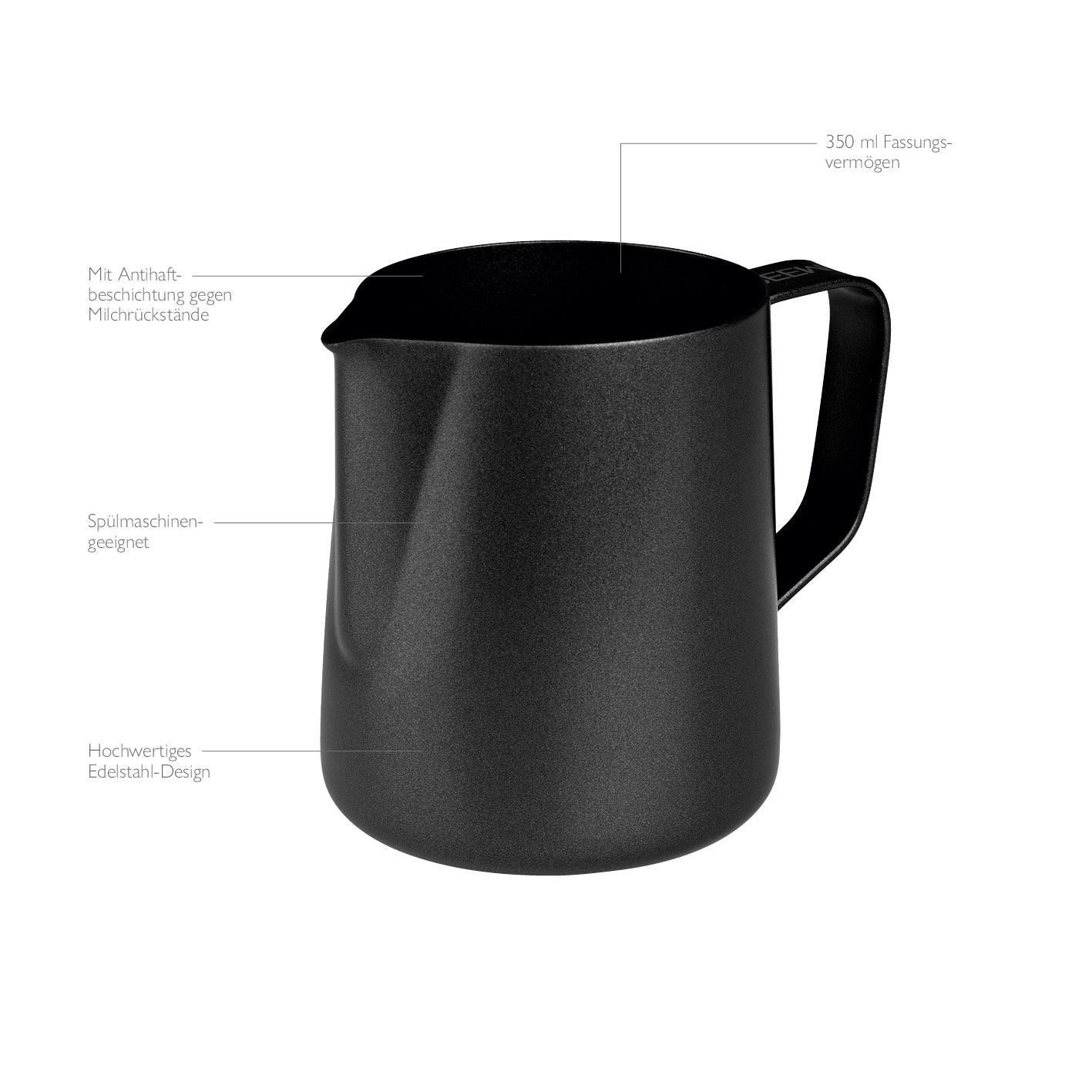 Beem lattiera acciaio 350 ml per cappuccino e latte art