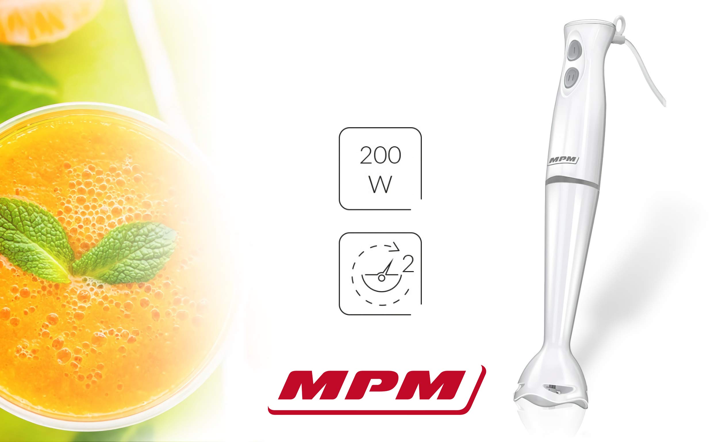 MPM MBL-18 frullatore a immersione 200 W bianco lame inox