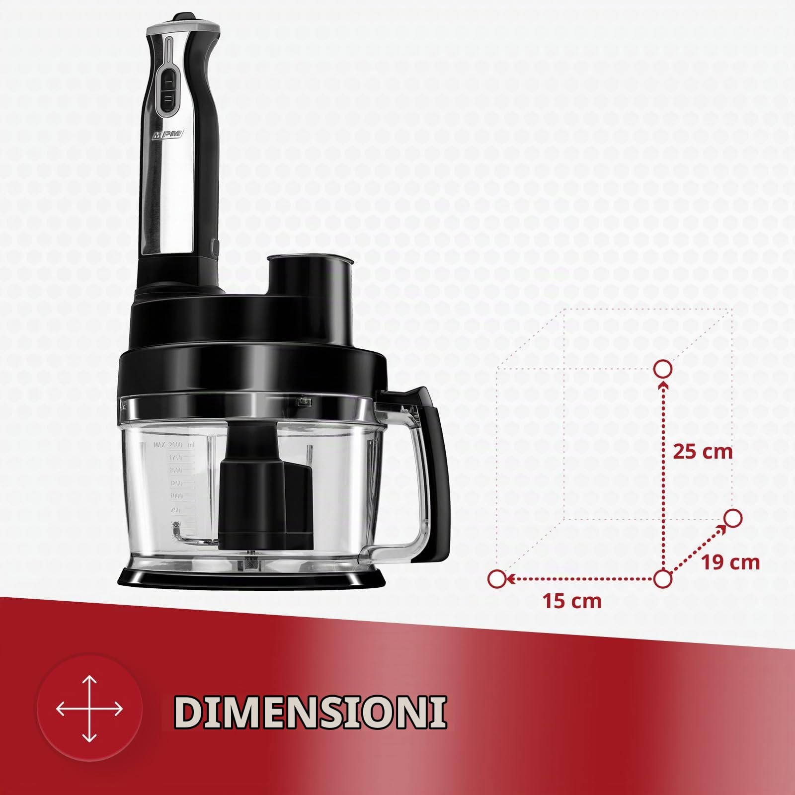 MPM MRK-17 Robot Cucina Multifunzione 800W Ciotola 2 L