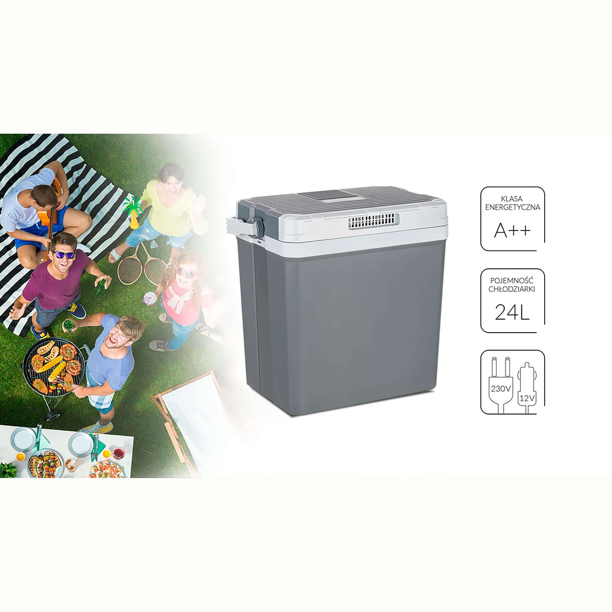 MPM 28-CBM-08Y Frigorifero Portatile 24L Grigio ECO