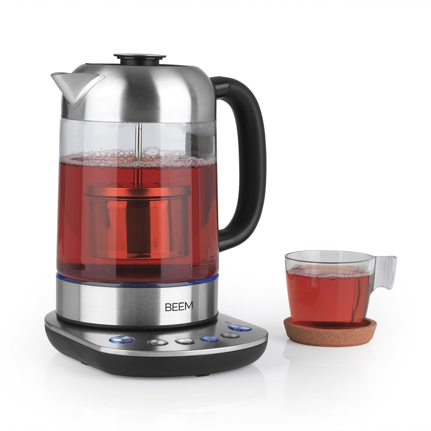 Beem Teatime II bollitore tè vetro 1,7 L con infusore