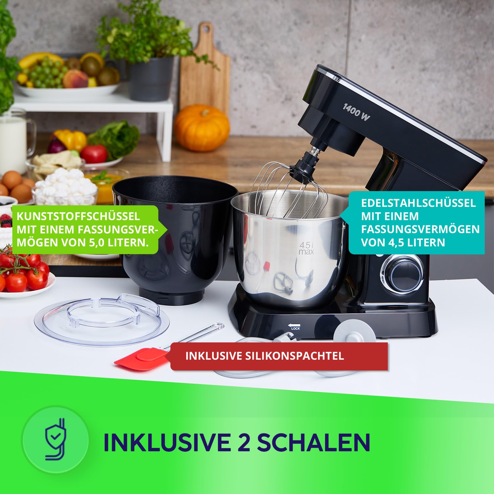 MPM MRK-25 Robot Cucina Planetario 1400W 4,5 L