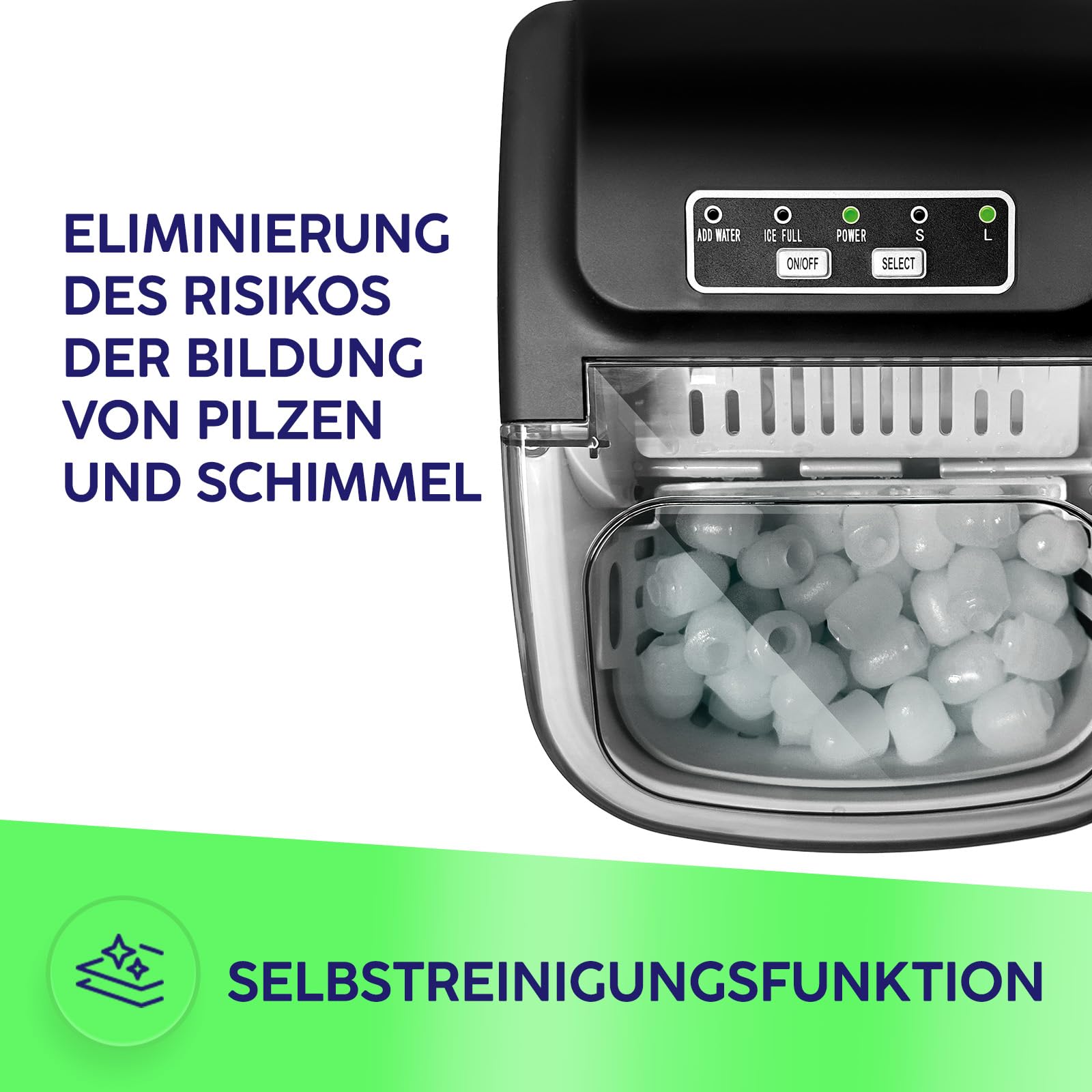 MPM MKD-105 Macchina Ghiaccio 12kg/24h 2 Misure Autopulente
