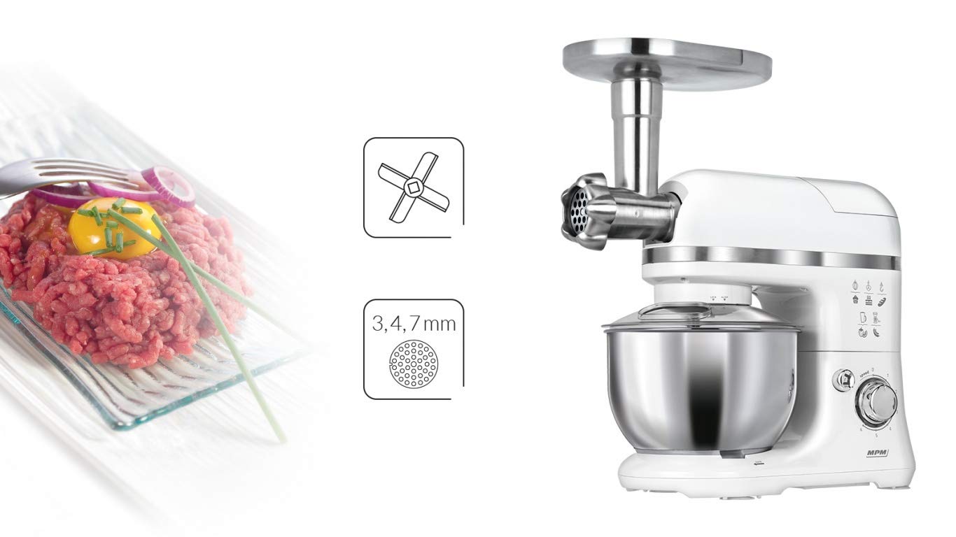 MPM MRK-15 Robot da Cucina 3 in 1 1200W con Tritacarne