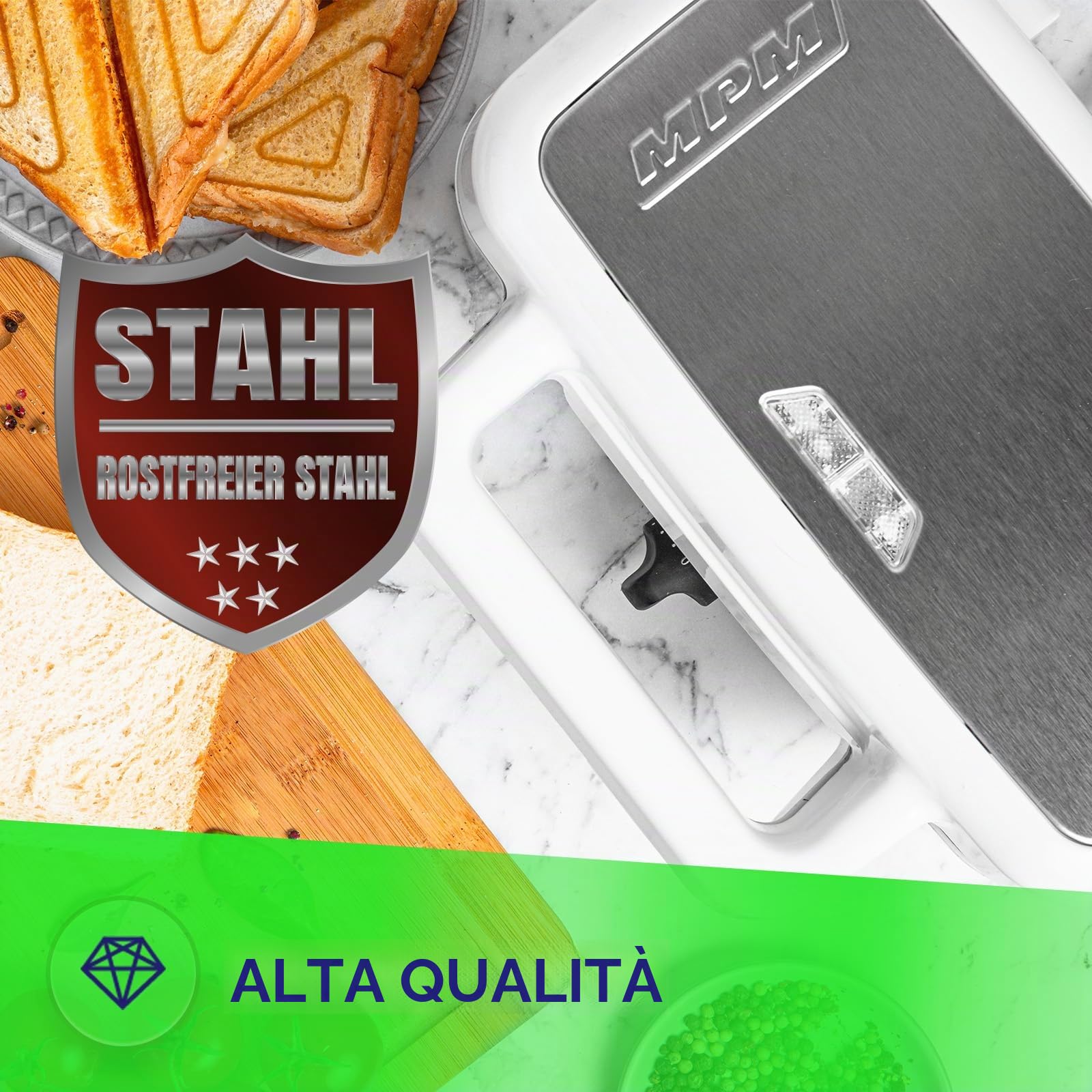 MPM MOP-33M sandwich maker 3 in 1 piastre 1200W