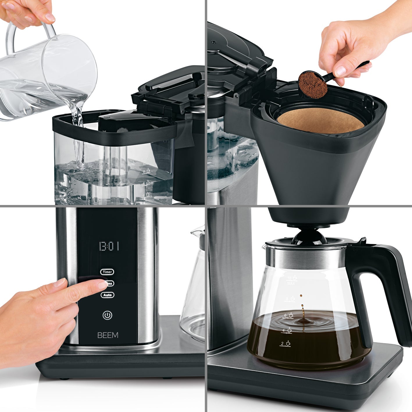 Beem Direct-Brew caffettiera filtro vetro 10 tazze 1,25 L