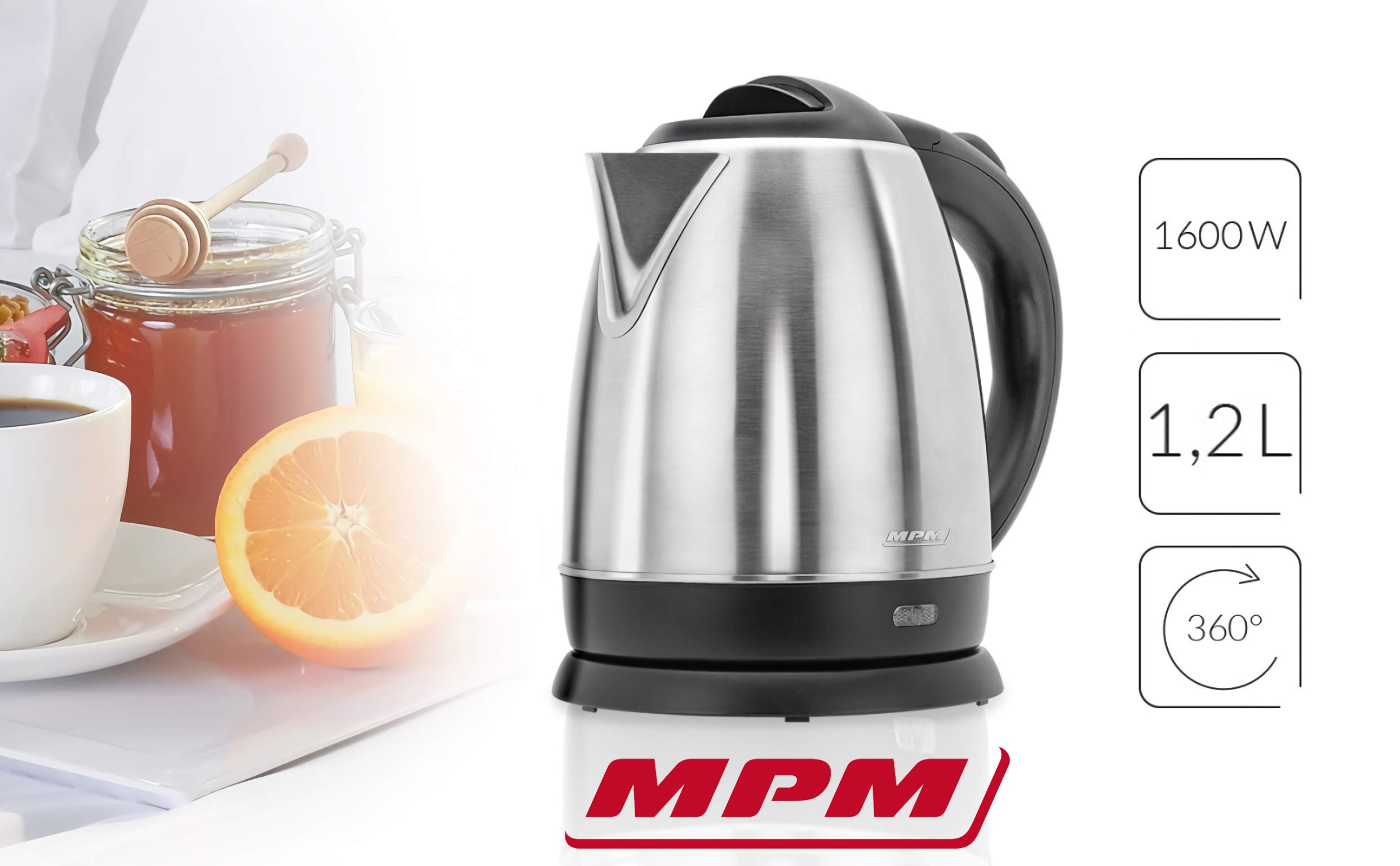 MPM MCZ-75M Bollitore Elettrico 1,2 L Acciaio 1600W