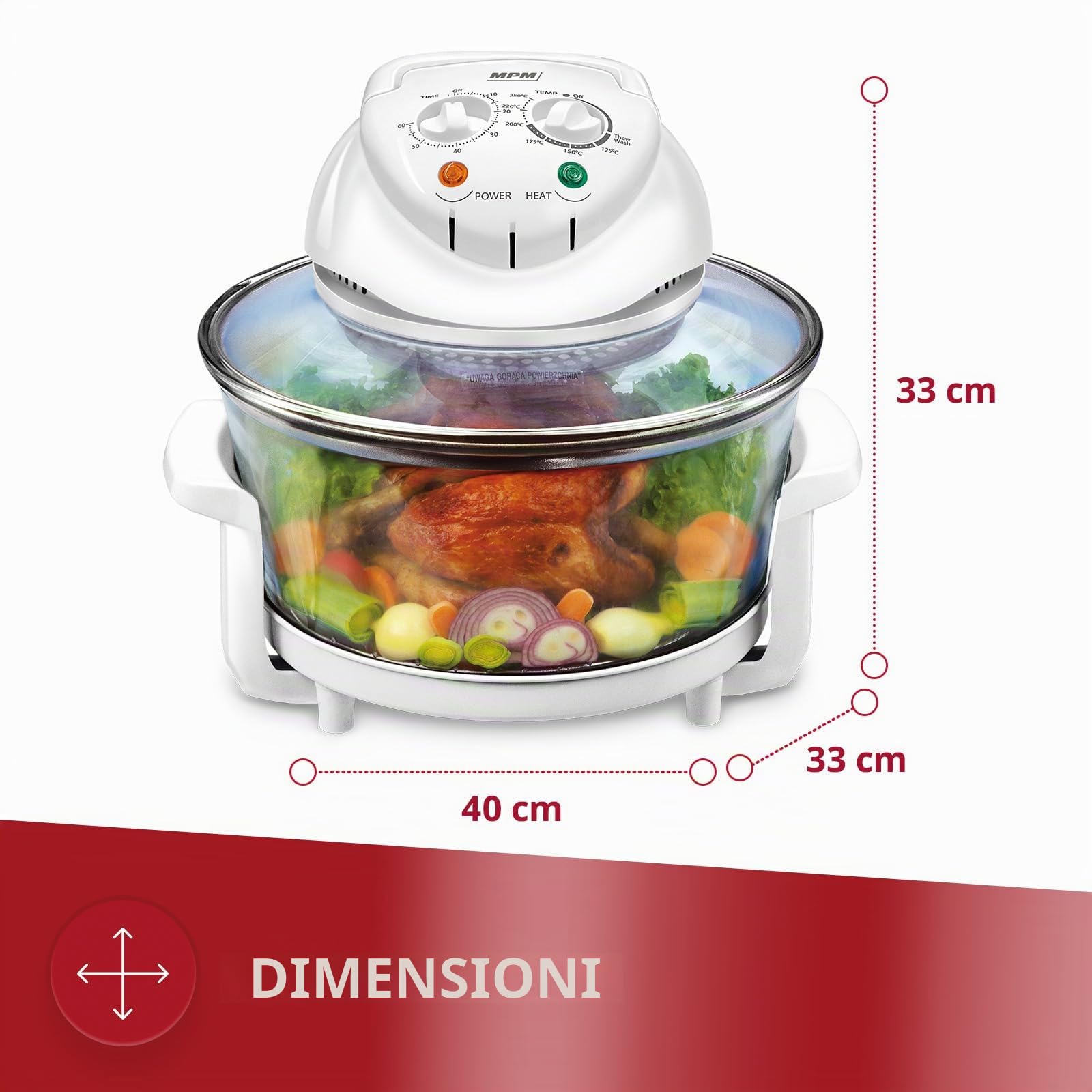 MPM MKO-02 Forno Alogeno Convezione 11 L 1400W 250°C