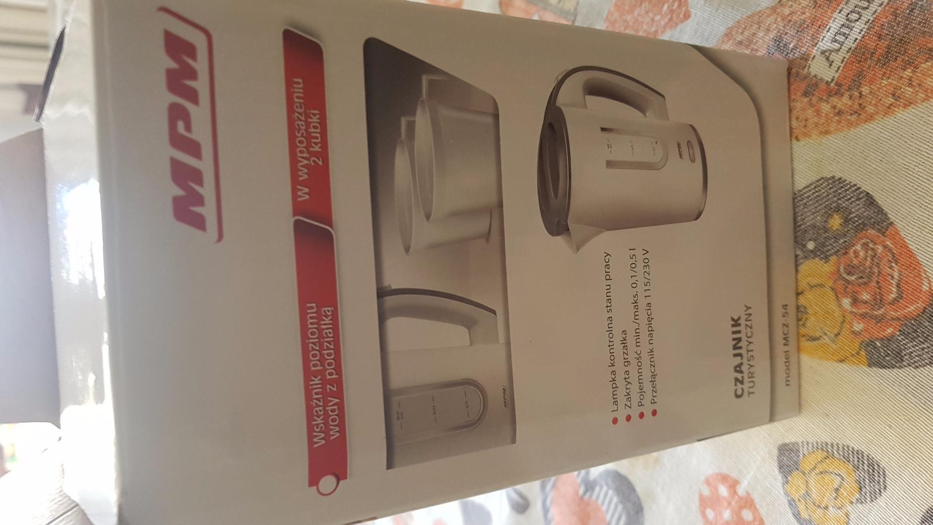 MPM bollitore viaggio 0,5 L bianco 1000W 2 tazze