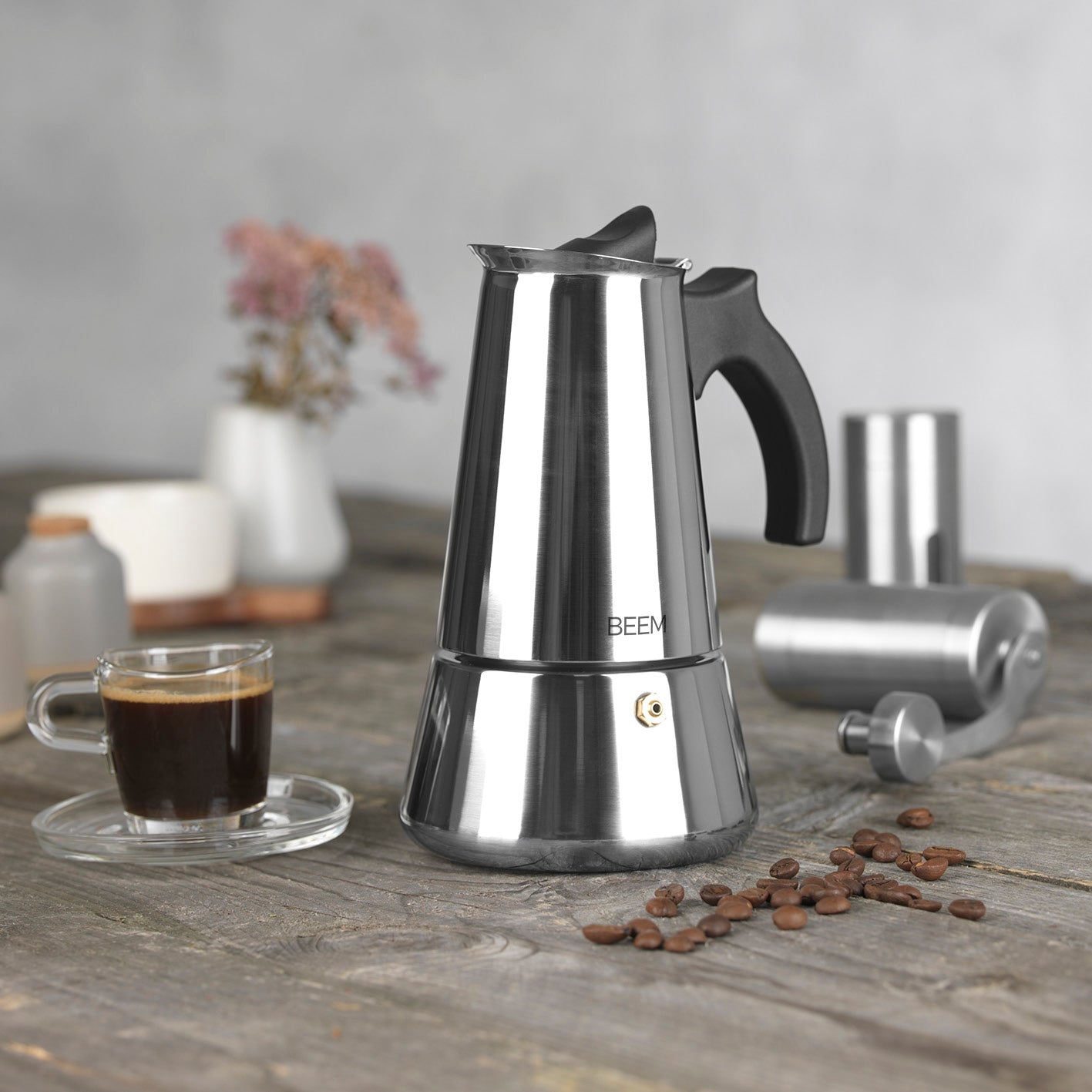 Beem Espressokocher moka acciaio 6 tazze 300 ml