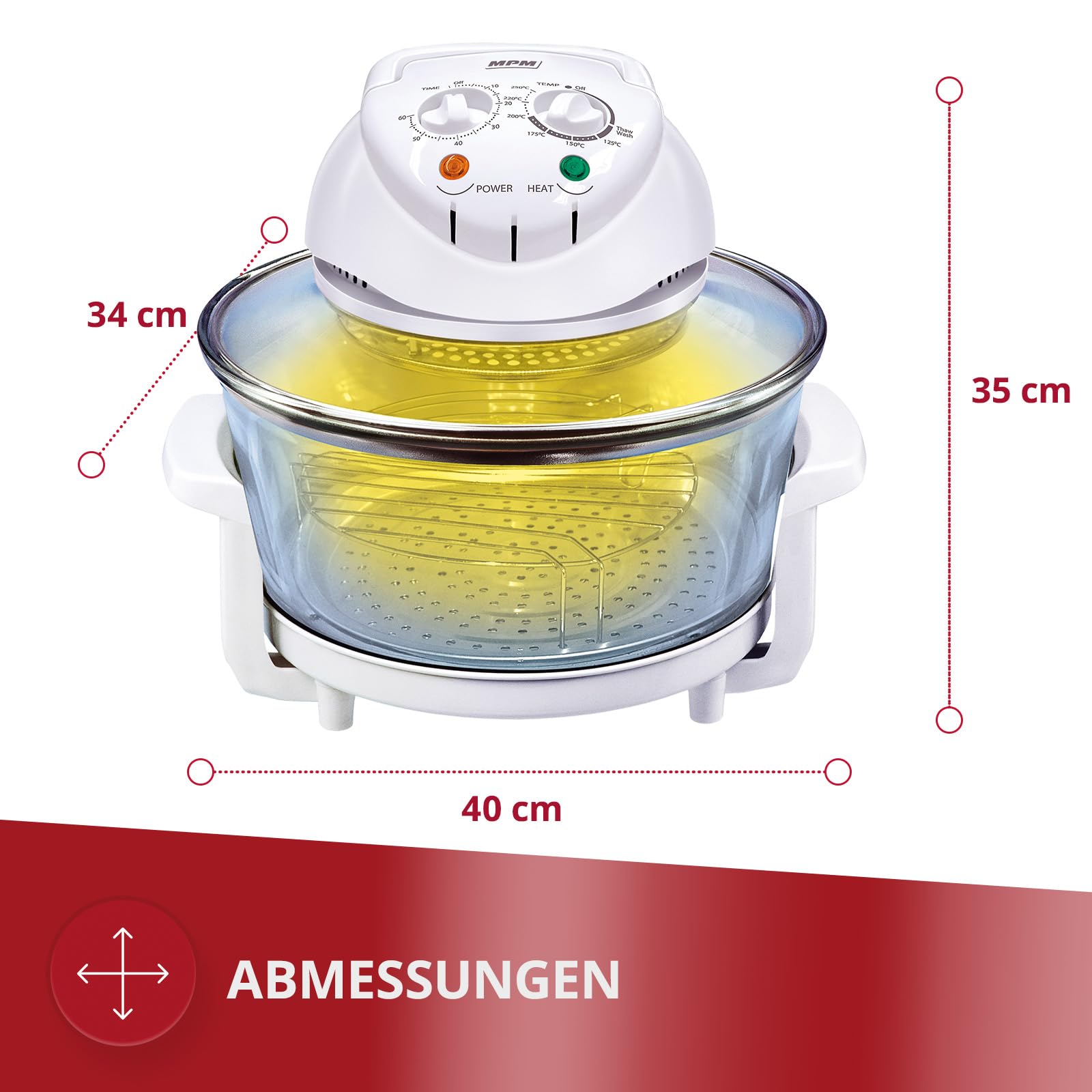 MPM MKO-01 Forno Alogeno Convezione 12 L 1400W con Timer