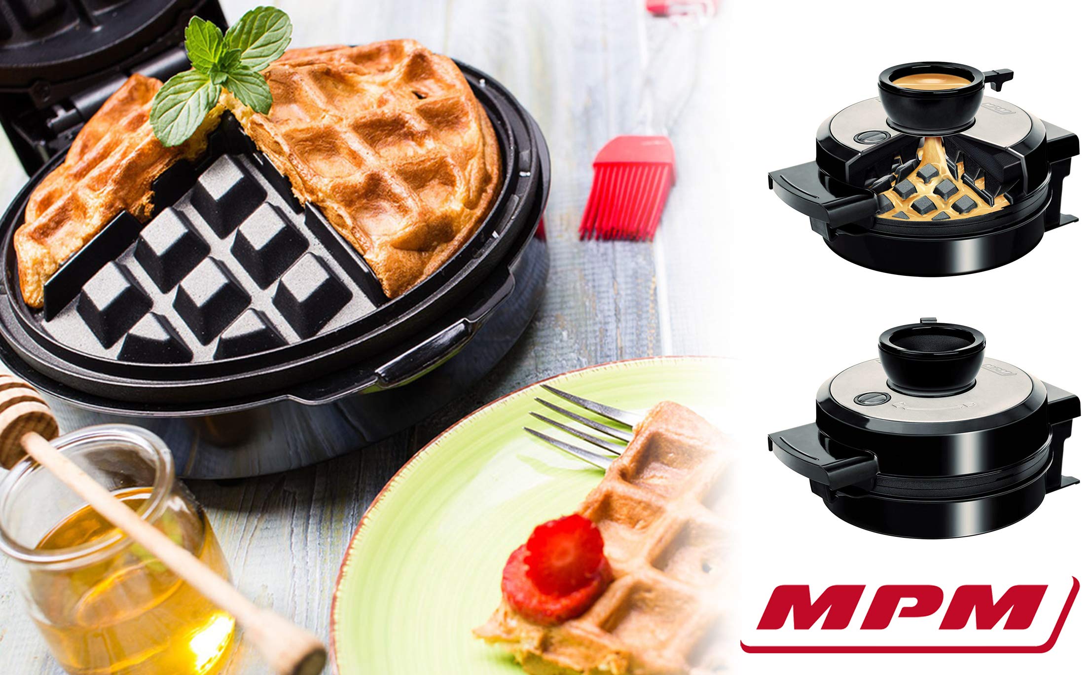 MPM MGO-31M piastra waffle 4 cialde 700W acciaio