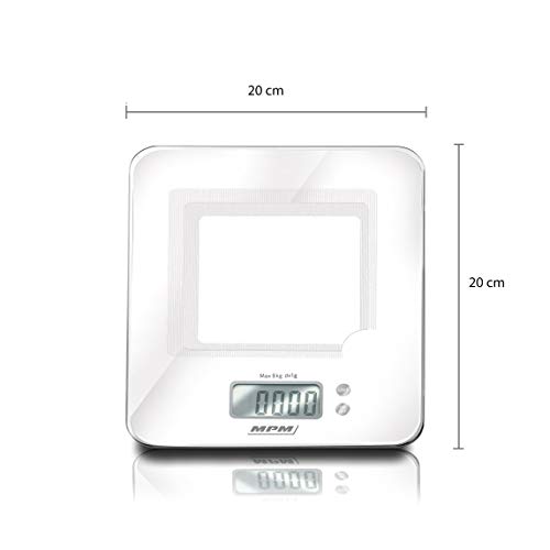 MPM MWK-03 Bilancia Cucina Digitale 8 kg Grigio