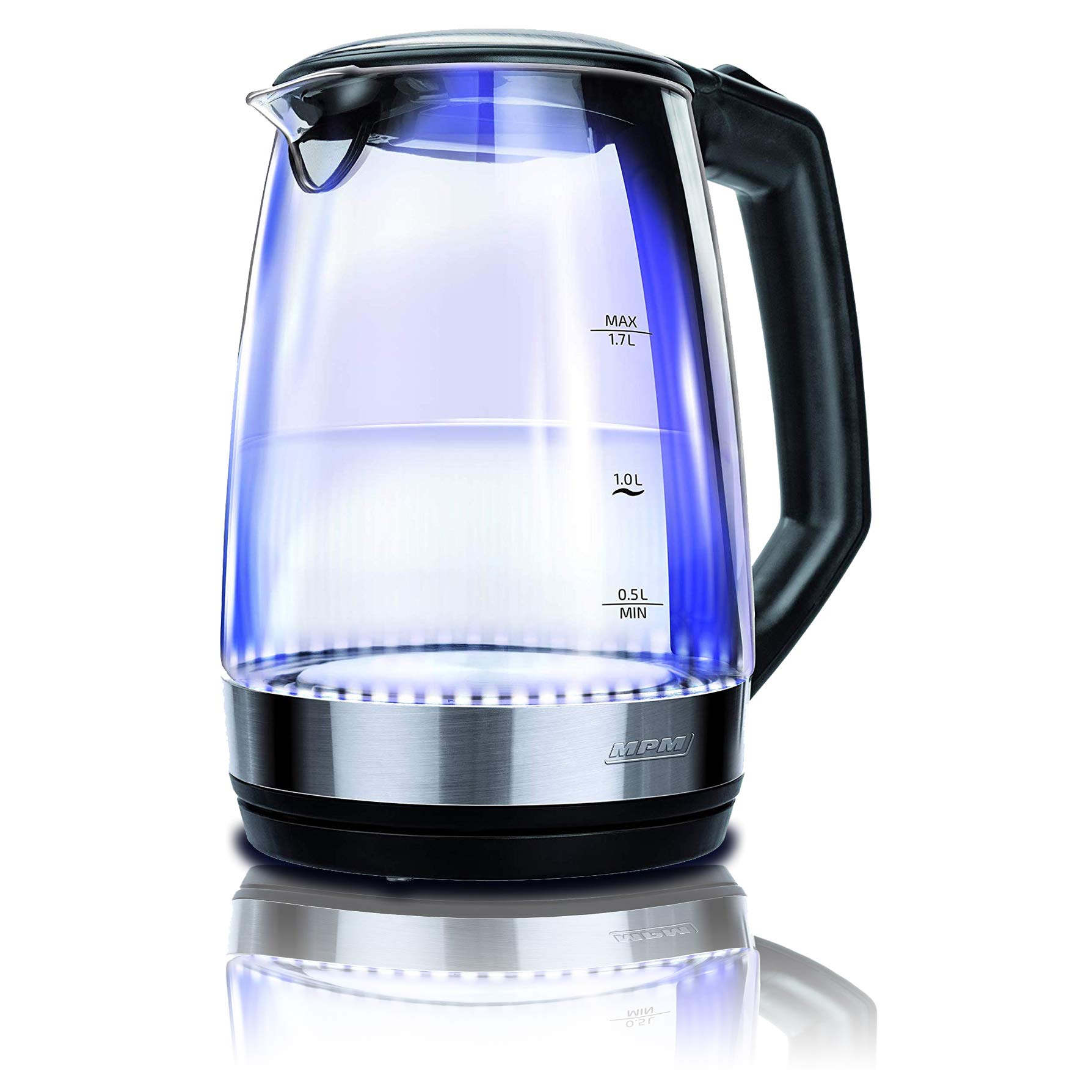 MPM MCZ-83 bollitore vetro 1,7L 2200W retroilluminato