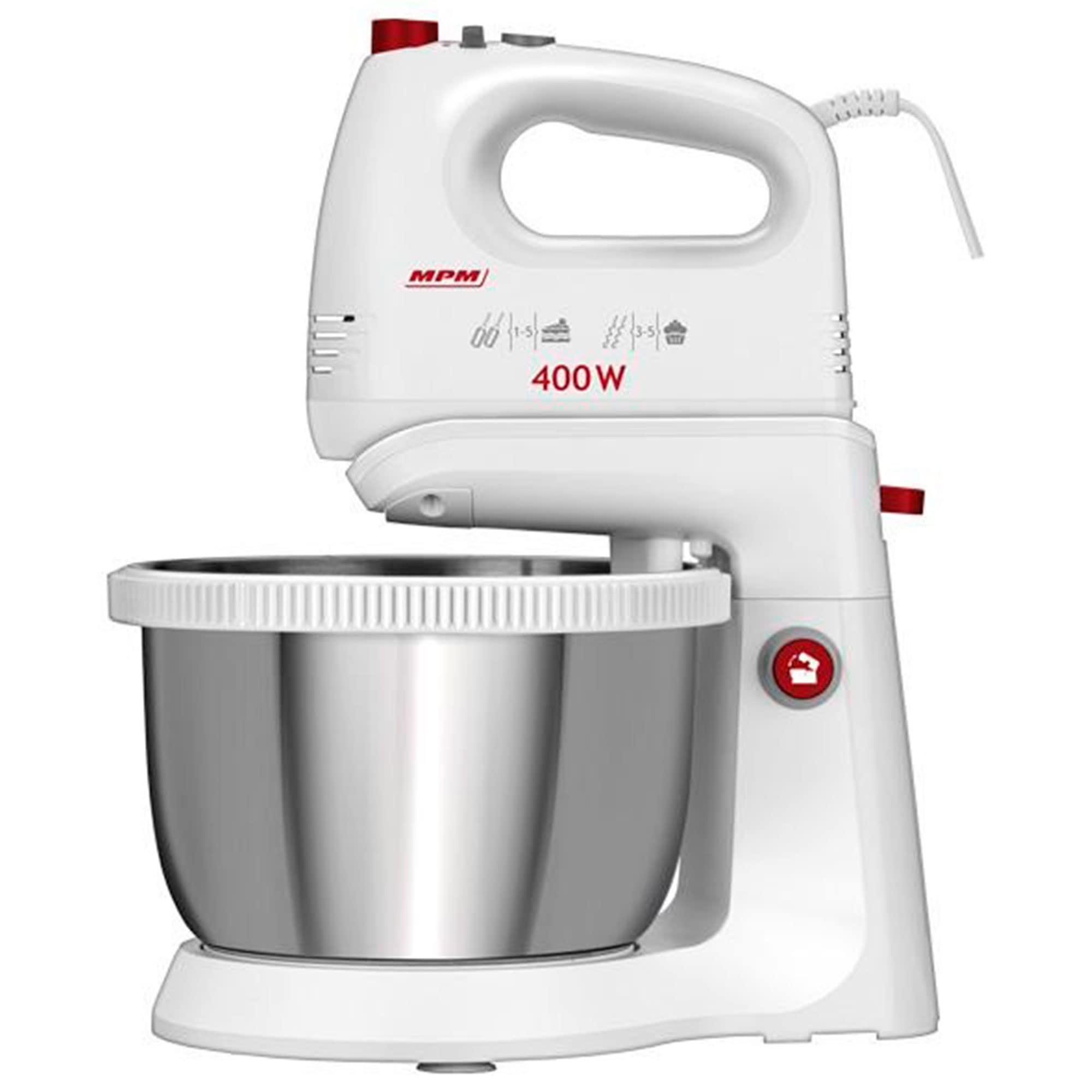 MPM MMR-21Z Sbattitore con Ciotola 3,5 L 400W Bianco