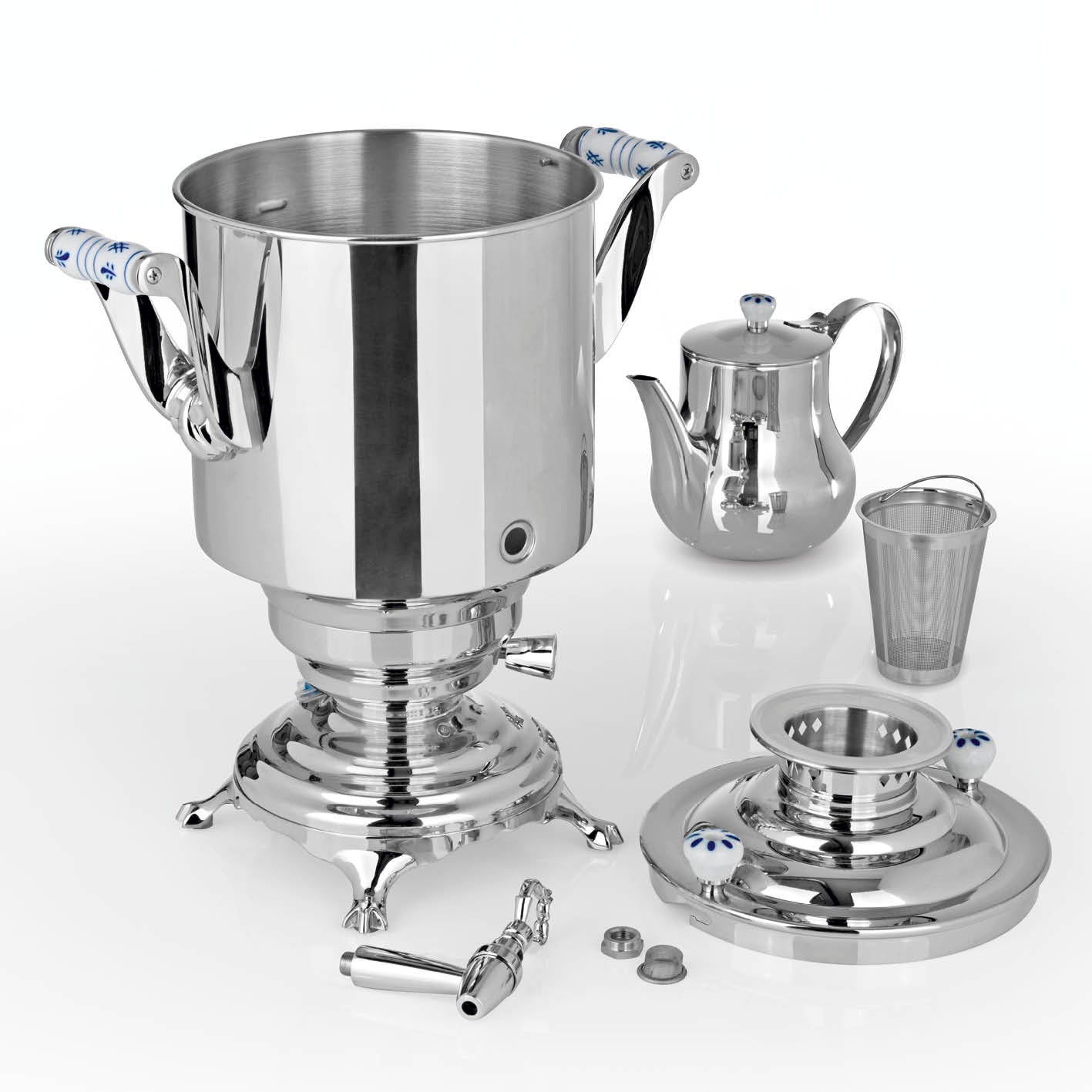 Beem Romanov Samovar 5 L in Acciaio con Teiera 1,3 L