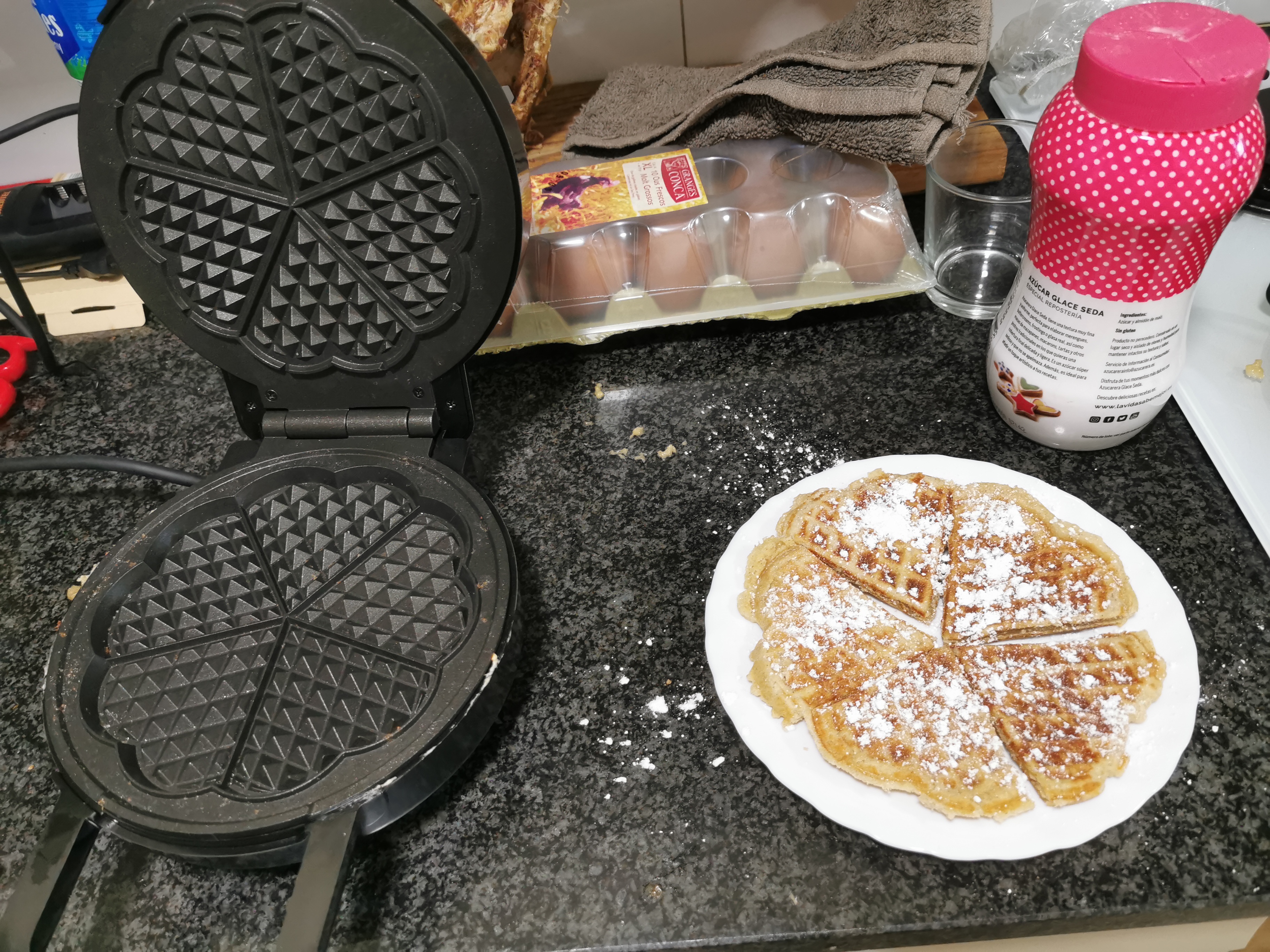 MPM MGO-30M piastra waffle cuore 5 cialde 1000 W