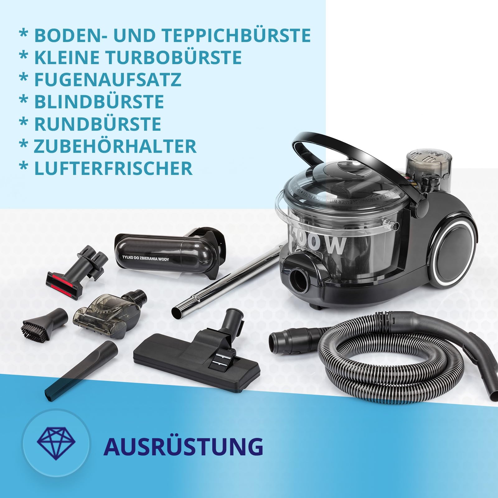 MPM Bora MOD-47 Aspirapolvere Filtro Acqua 2400W
