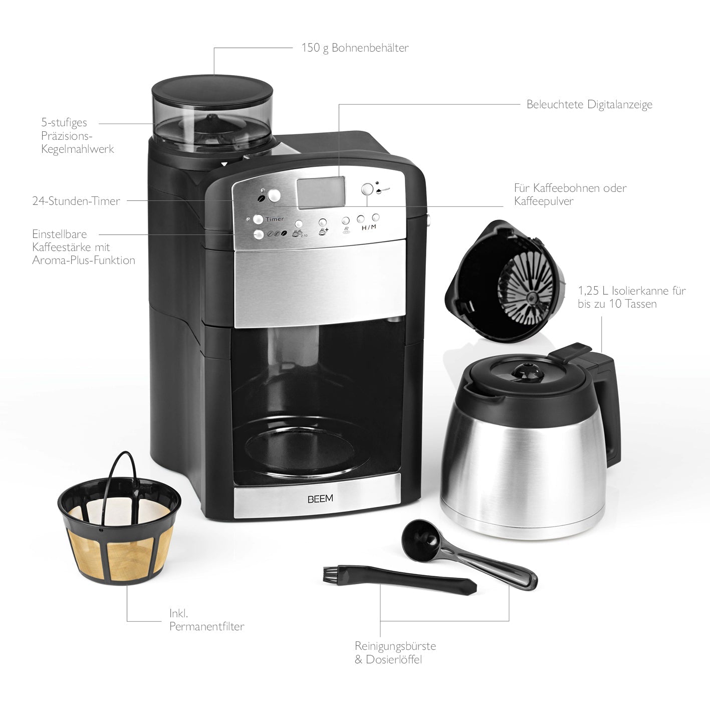Beem Fresh-Aroma-Perfect caffettiera filtro thermo 10 tazze