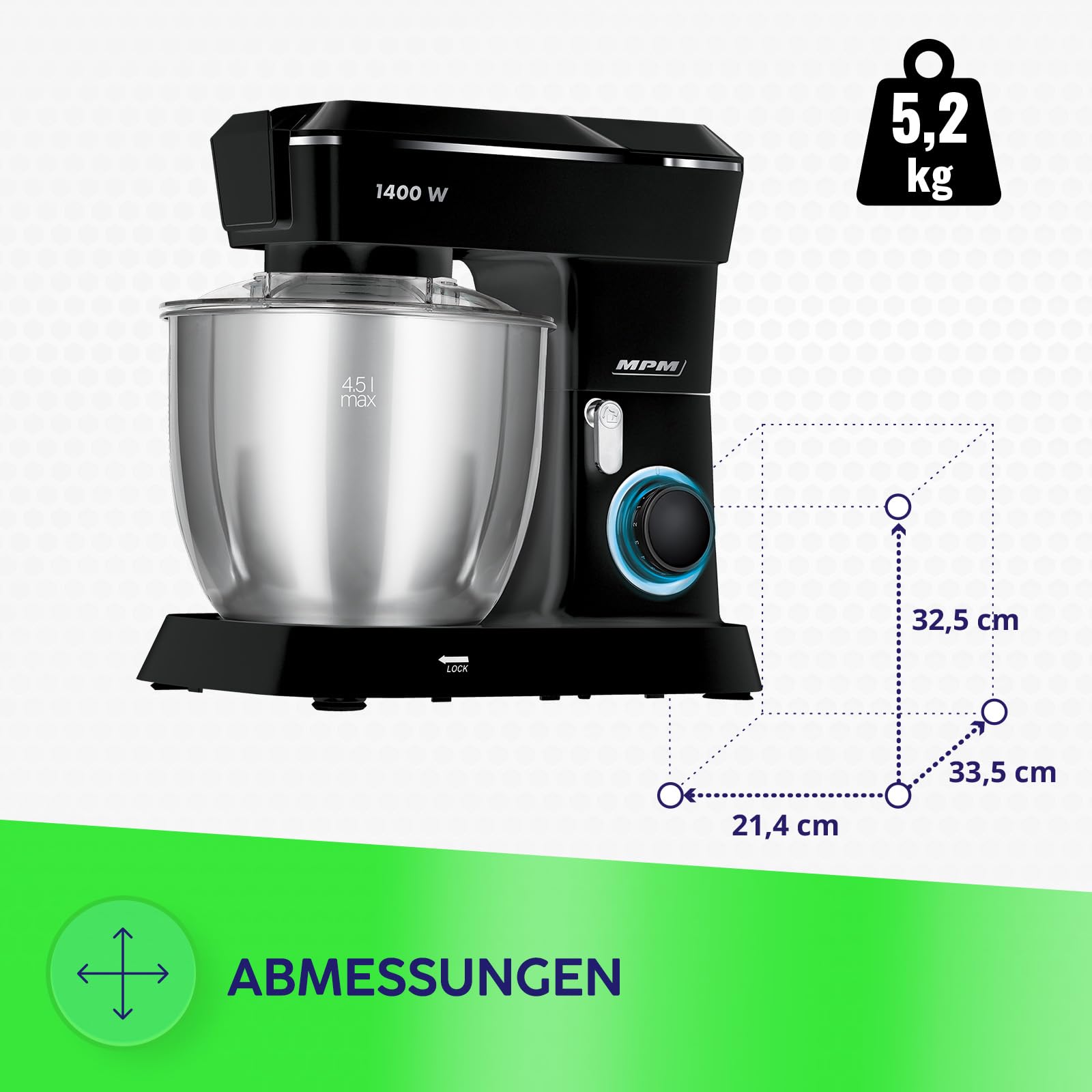 MPM MRK-24 Robot Planetaria 4,5L 1400W Tritacarne