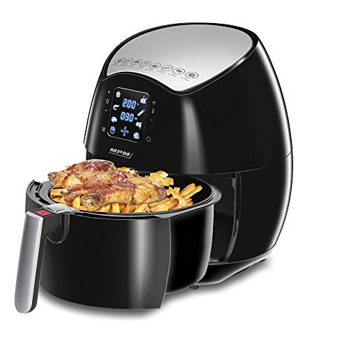 MPM MFR-06 Friggitrice ad Aria 4,5 L Nera 1500W 8 Programmi
