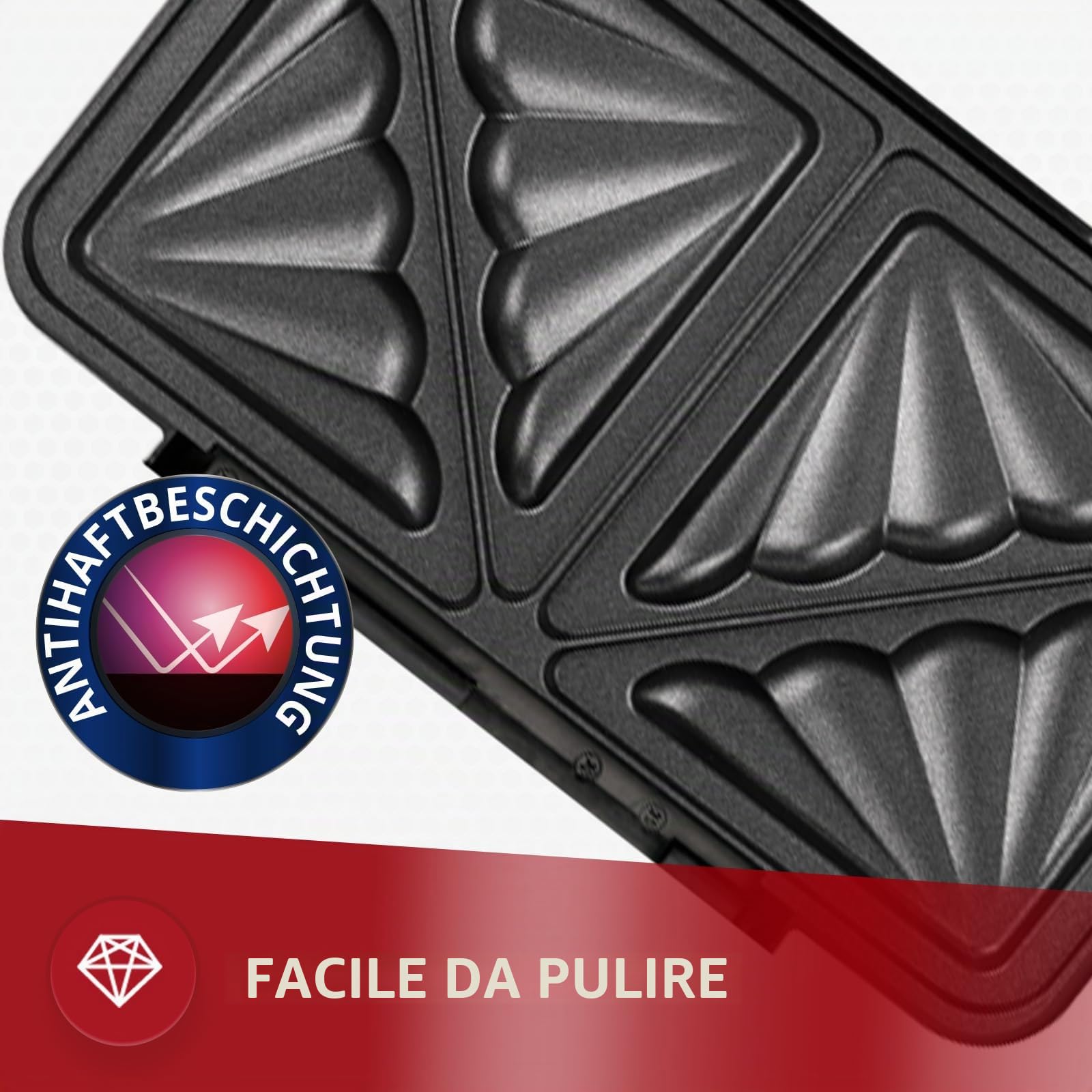 MPM MOP-43M Tostiera 3in1 Sandwich 1000W Piastre