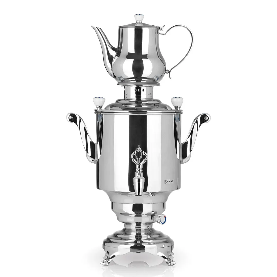 Beem Romanov Samovar 5 L in Acciaio con Teiera 1,3 L
