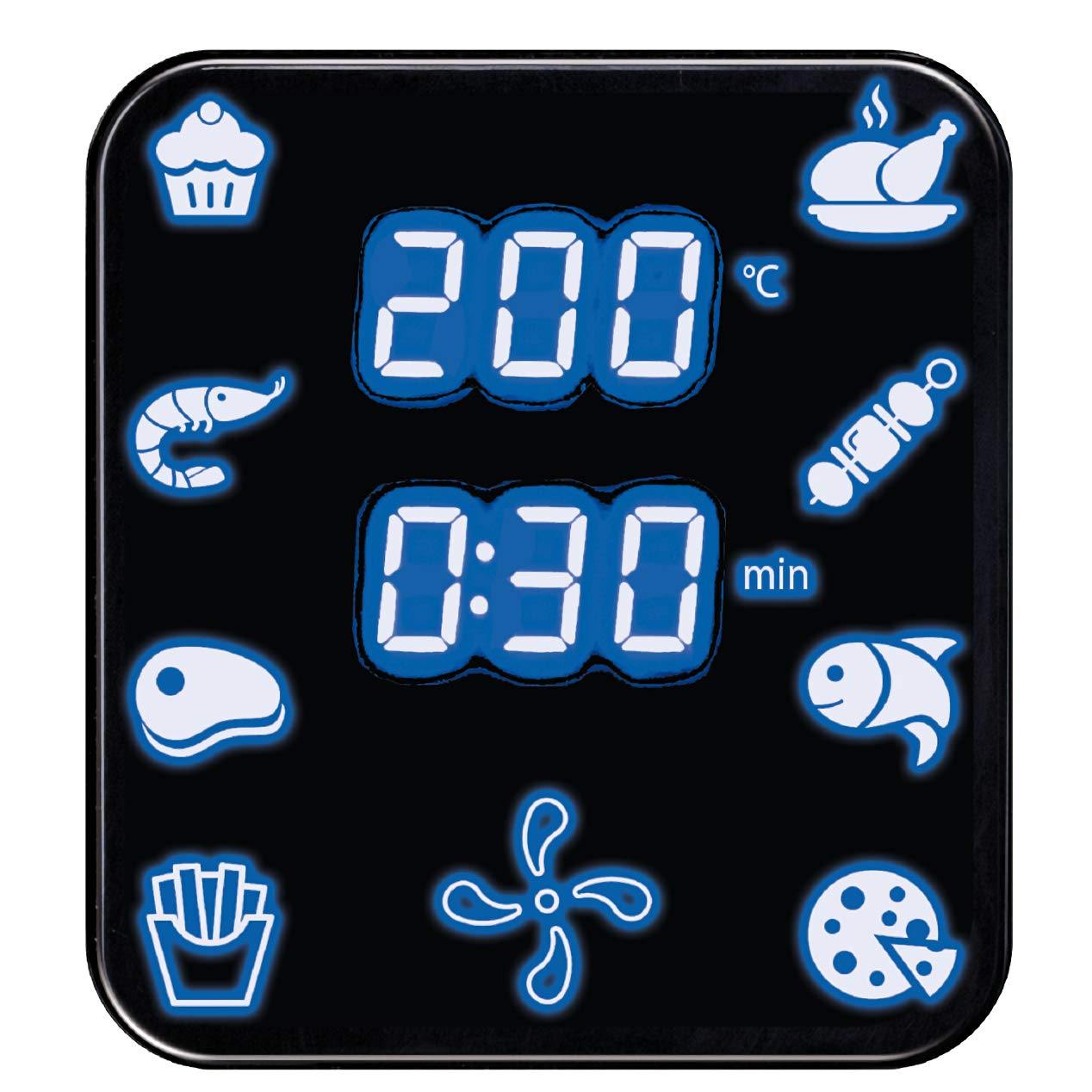 MPM MFR-06 Friggitrice ad Aria 4,5 L Nera 1500W 8 Programmi