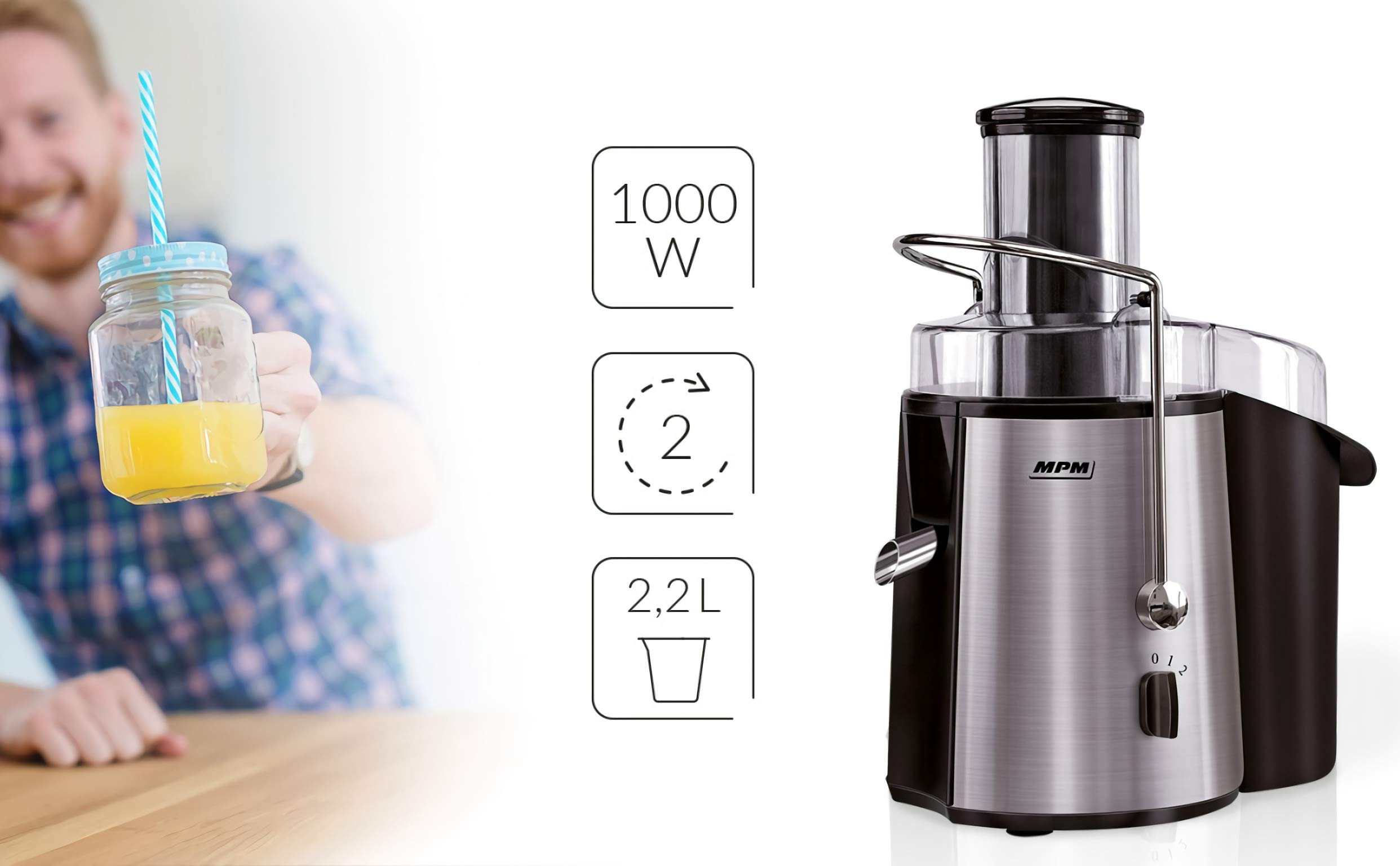 MPM MSO-06M Centrifuga 1000W Acciaio 2,2L 2 Velocità