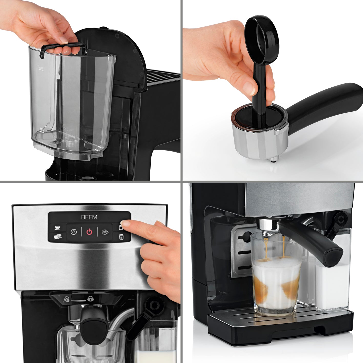 Beem Espresso-Classico II portafiltro 15 bar 1,4 L latte