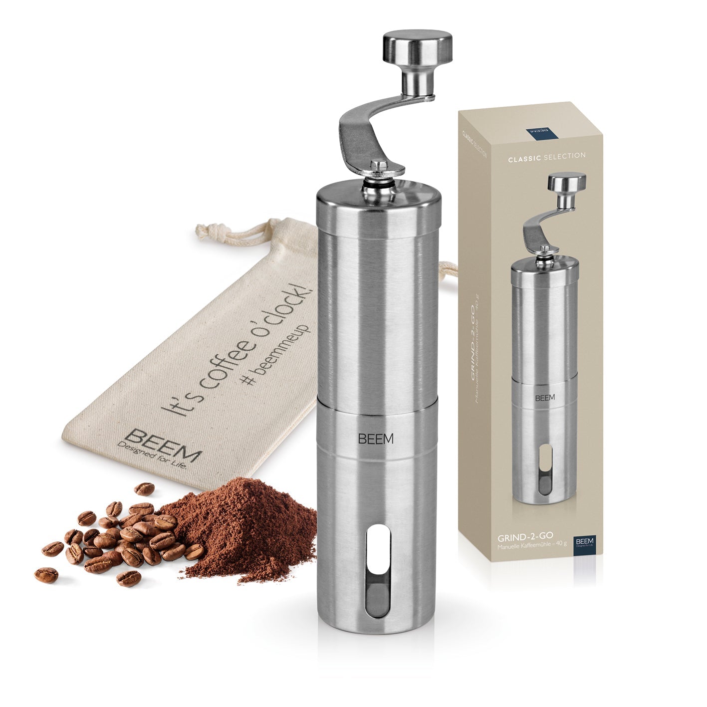 Beem Grind-2-Go Macinacaffè Manuale Ceramica 40 g