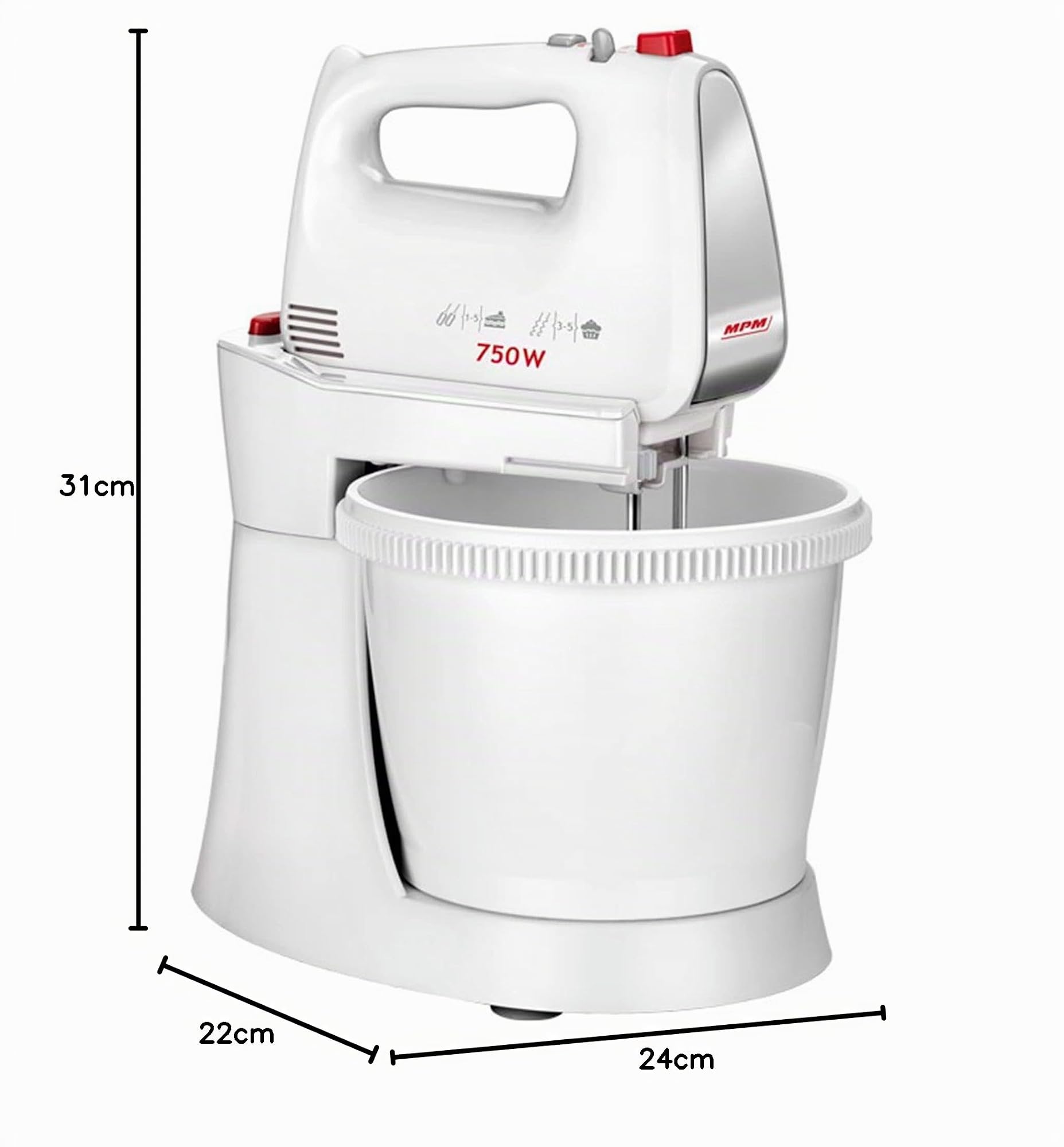 MPM MMR-20Z sbattitore con ciotola 3 L bianco 750W
