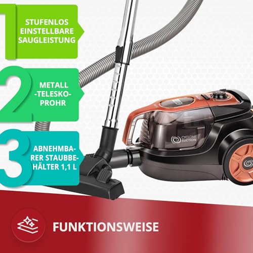 MPM MOD-25 Aspirapolvere Senza Sacco 750W 1,1L HEPA