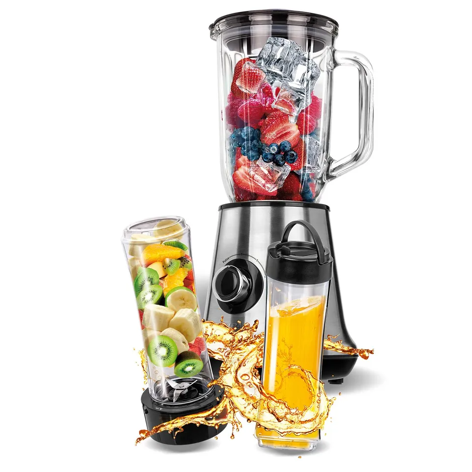 MPM MBL-15M frullatore 1L + 2 bottiglie 0,6L 450W