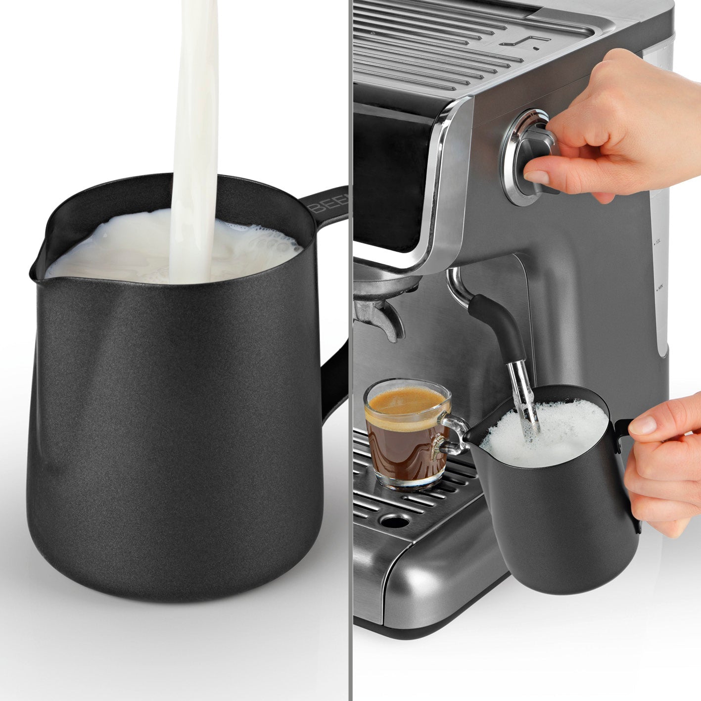 Beem lattiera acciaio 350 ml per cappuccino e latte art