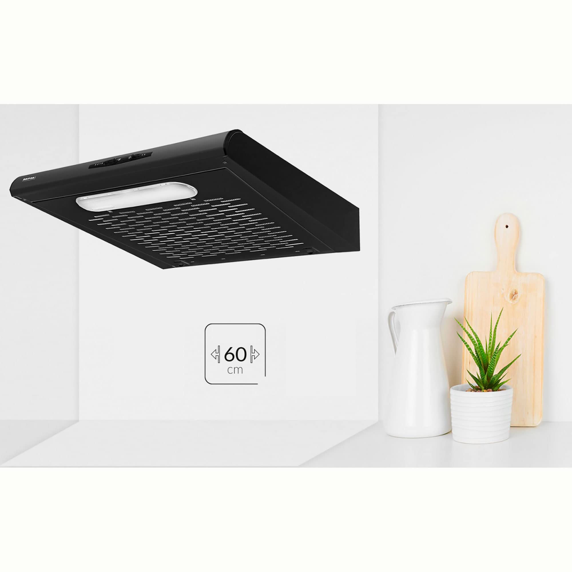 MPM-61-PX-73 Cappa Incasso 60 cm Nero 175 m3/h LED