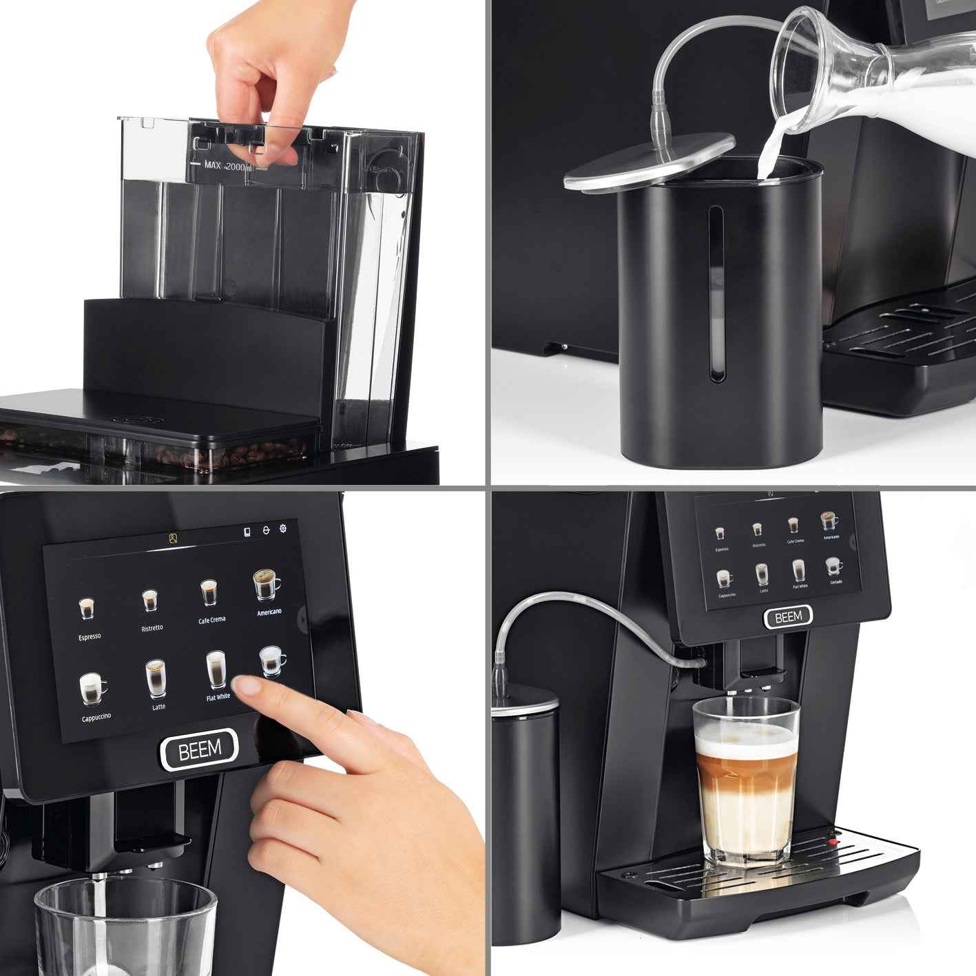 Beem Vollautomat macchina caffè automatica 15 bar touch 14 bevande