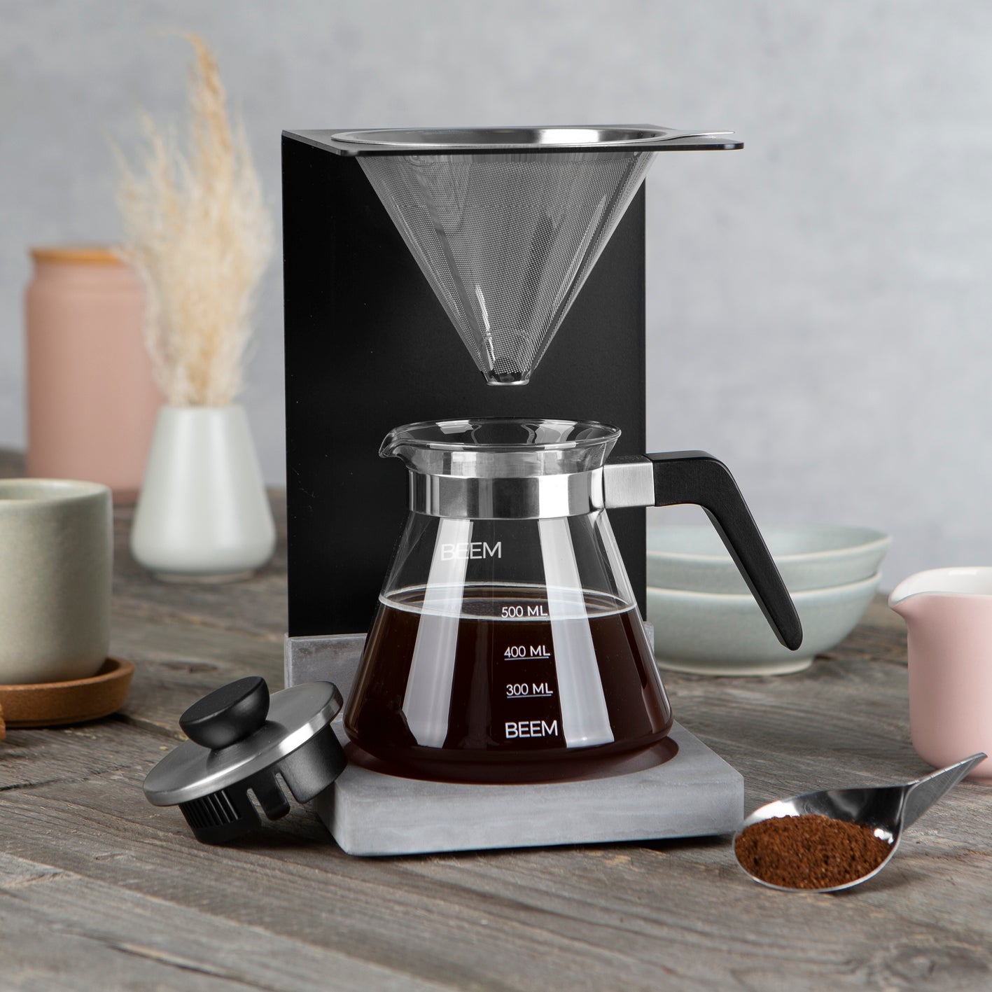 Beem Pour Over set caffettiera 0,5 L 4 tazze base cemento