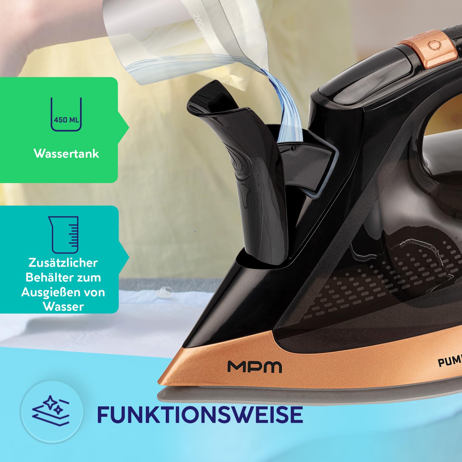MPM ferro da stiro a vapore 3500 W 450 ml