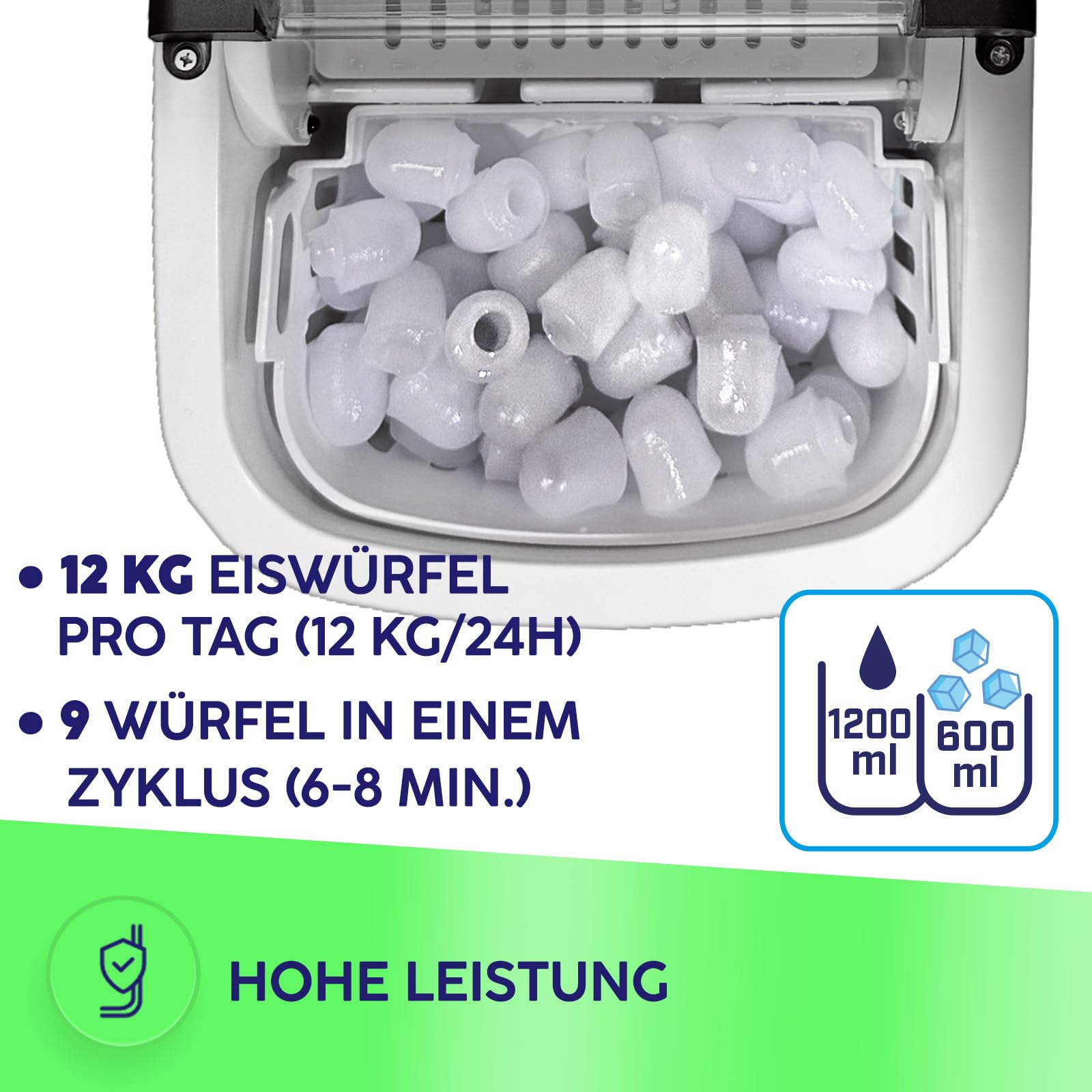 MPM MKD-105 Macchina Ghiaccio 12kg/24h 2 Misure Autopulente